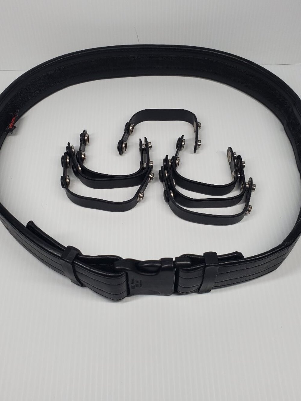 Uncle Mike's Mirage Duty Belt Leather 2" Medium Ultra Plain Black Hook and Loop